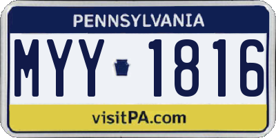 PA license plate MYY1816