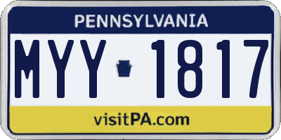 PA license plate MYY1817