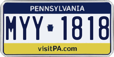 PA license plate MYY1818