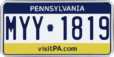 PA license plate MYY1819