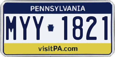 PA license plate MYY1821