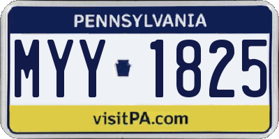 PA license plate MYY1825