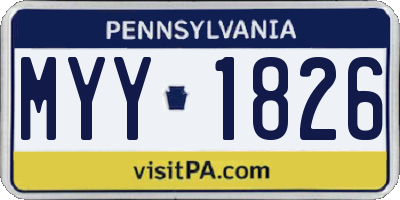PA license plate MYY1826
