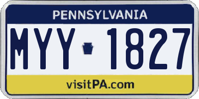 PA license plate MYY1827
