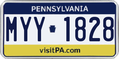 PA license plate MYY1828