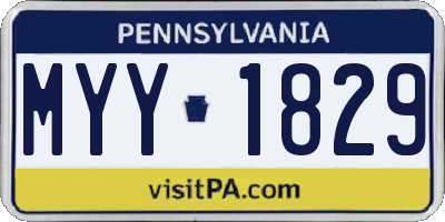 PA license plate MYY1829
