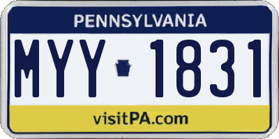 PA license plate MYY1831
