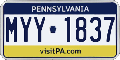PA license plate MYY1837