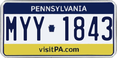 PA license plate MYY1843
