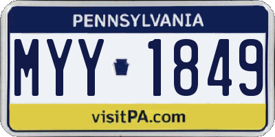 PA license plate MYY1849