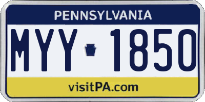 PA license plate MYY1850