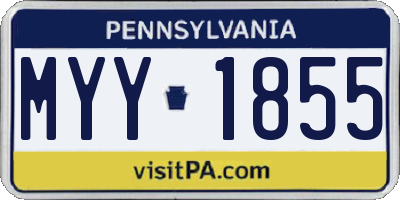 PA license plate MYY1855