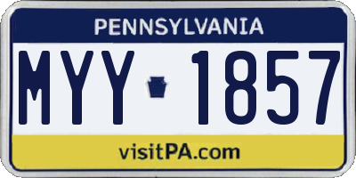 PA license plate MYY1857
