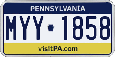 PA license plate MYY1858