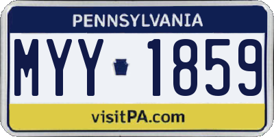 PA license plate MYY1859