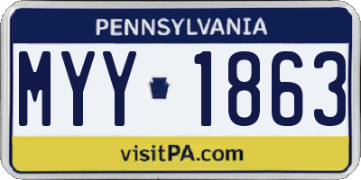 PA license plate MYY1863