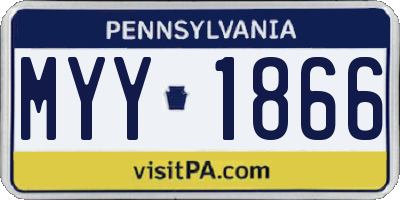 PA license plate MYY1866
