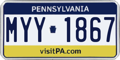 PA license plate MYY1867