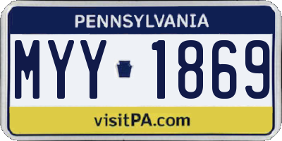 PA license plate MYY1869