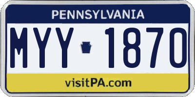 PA license plate MYY1870
