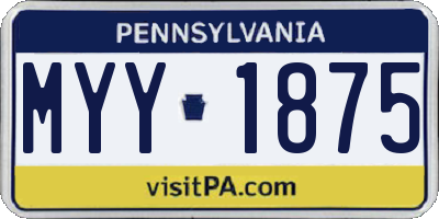 PA license plate MYY1875