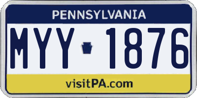 PA license plate MYY1876