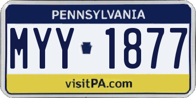PA license plate MYY1877