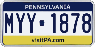 PA license plate MYY1878