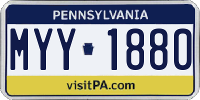 PA license plate MYY1880