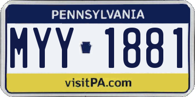 PA license plate MYY1881