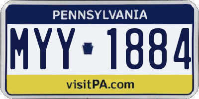 PA license plate MYY1884