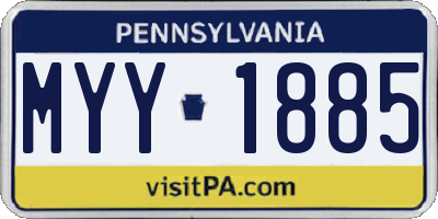 PA license plate MYY1885
