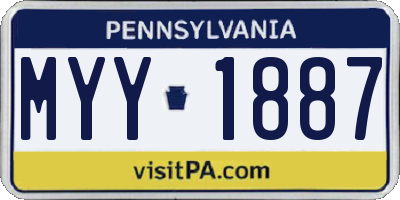 PA license plate MYY1887