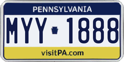 PA license plate MYY1888