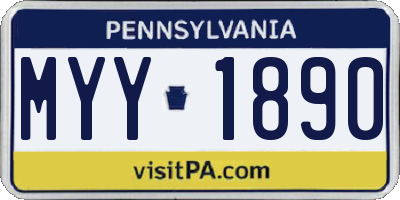 PA license plate MYY1890