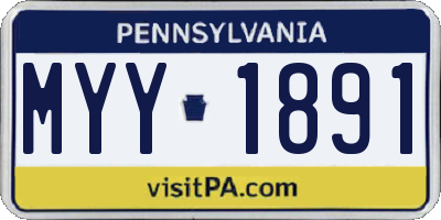 PA license plate MYY1891
