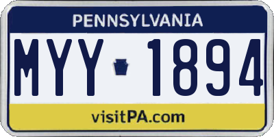 PA license plate MYY1894