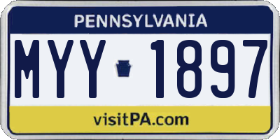 PA license plate MYY1897
