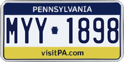 PA license plate MYY1898