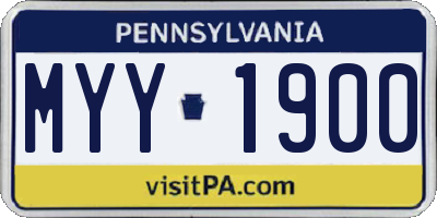 PA license plate MYY1900