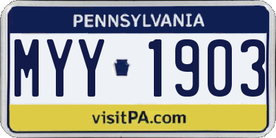 PA license plate MYY1903