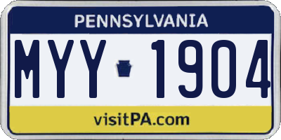 PA license plate MYY1904
