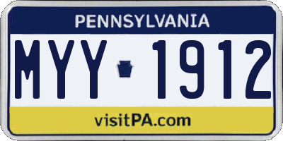 PA license plate MYY1912