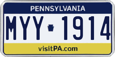 PA license plate MYY1914