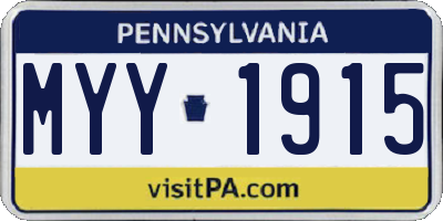 PA license plate MYY1915