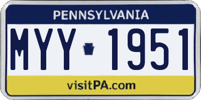 PA license plate MYY1951