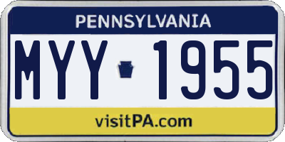 PA license plate MYY1955