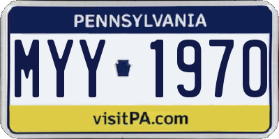 PA license plate MYY1970