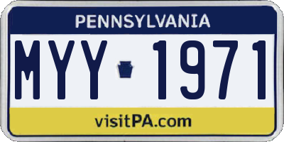 PA license plate MYY1971