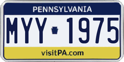PA license plate MYY1975